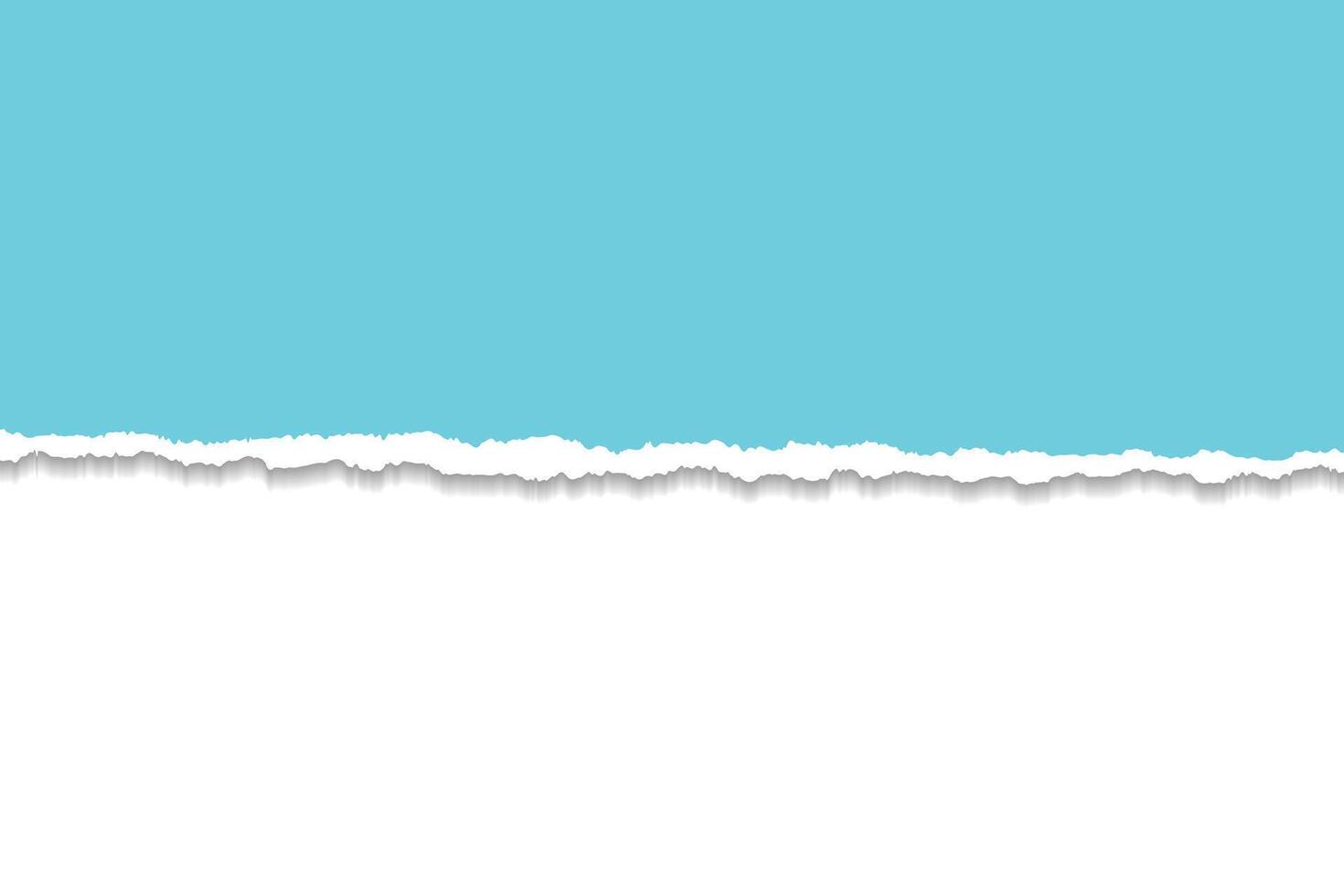Realistic torn paper edge with blue background. vector
