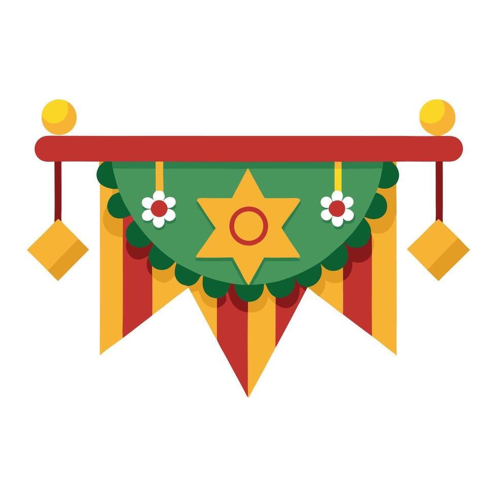 A colorful banner with a star on it vector