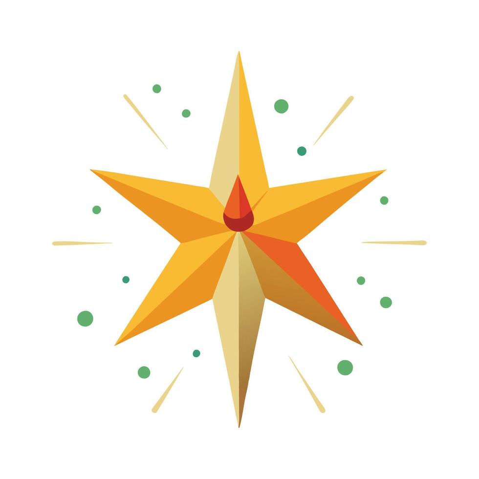 A star with a yellow and orange center vector