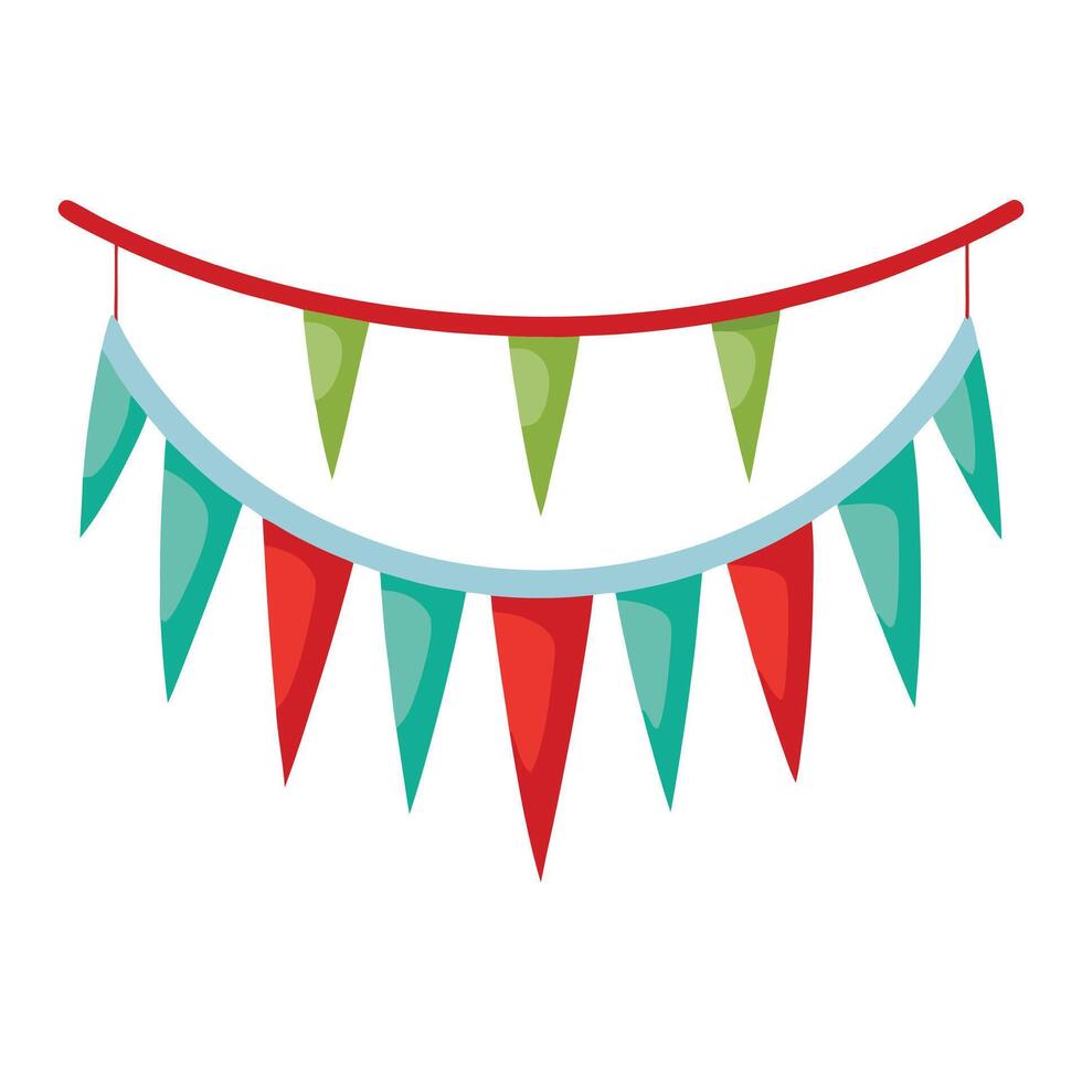 A colorful banner with red, green and blue flags vector