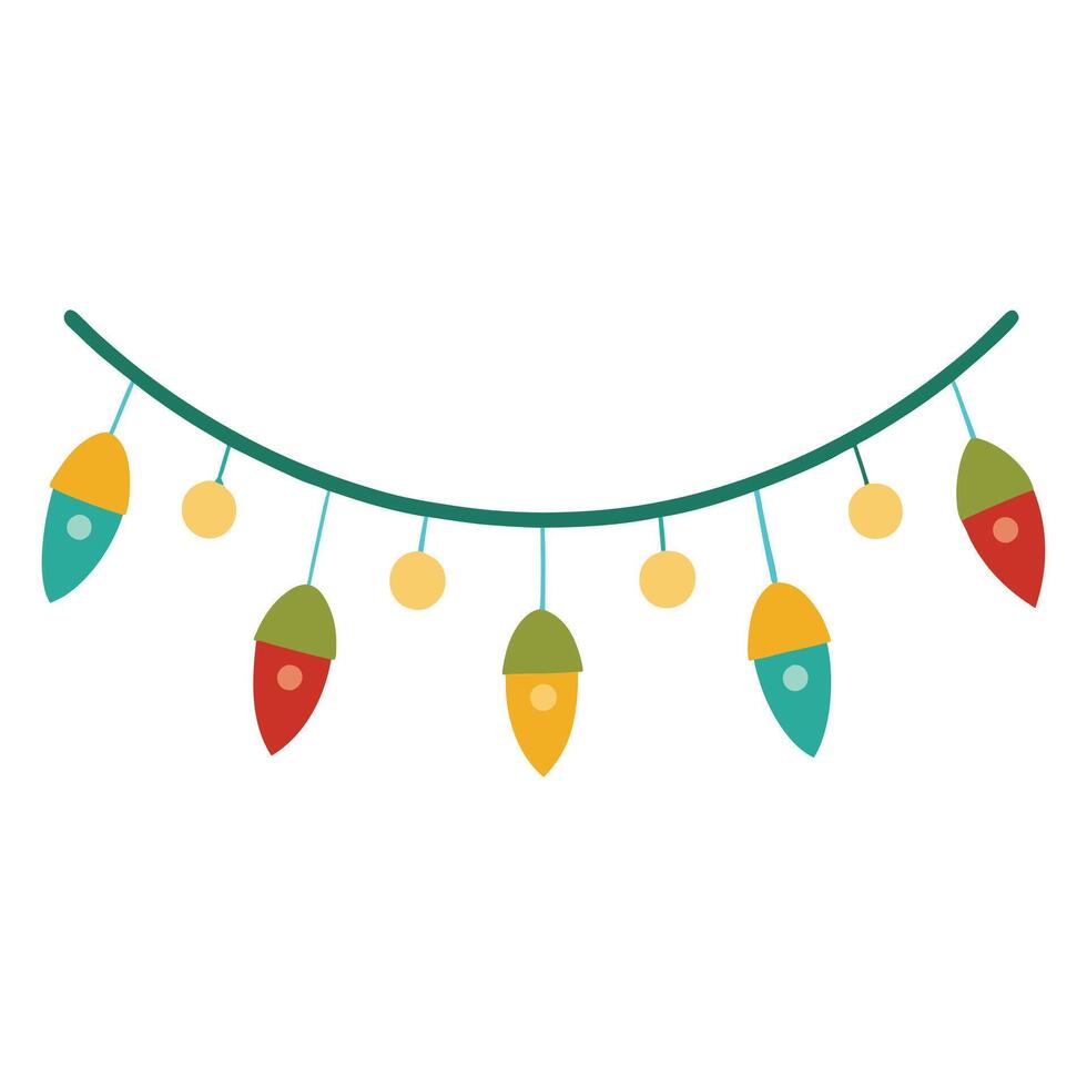 Christmas lights clipart illustration vector