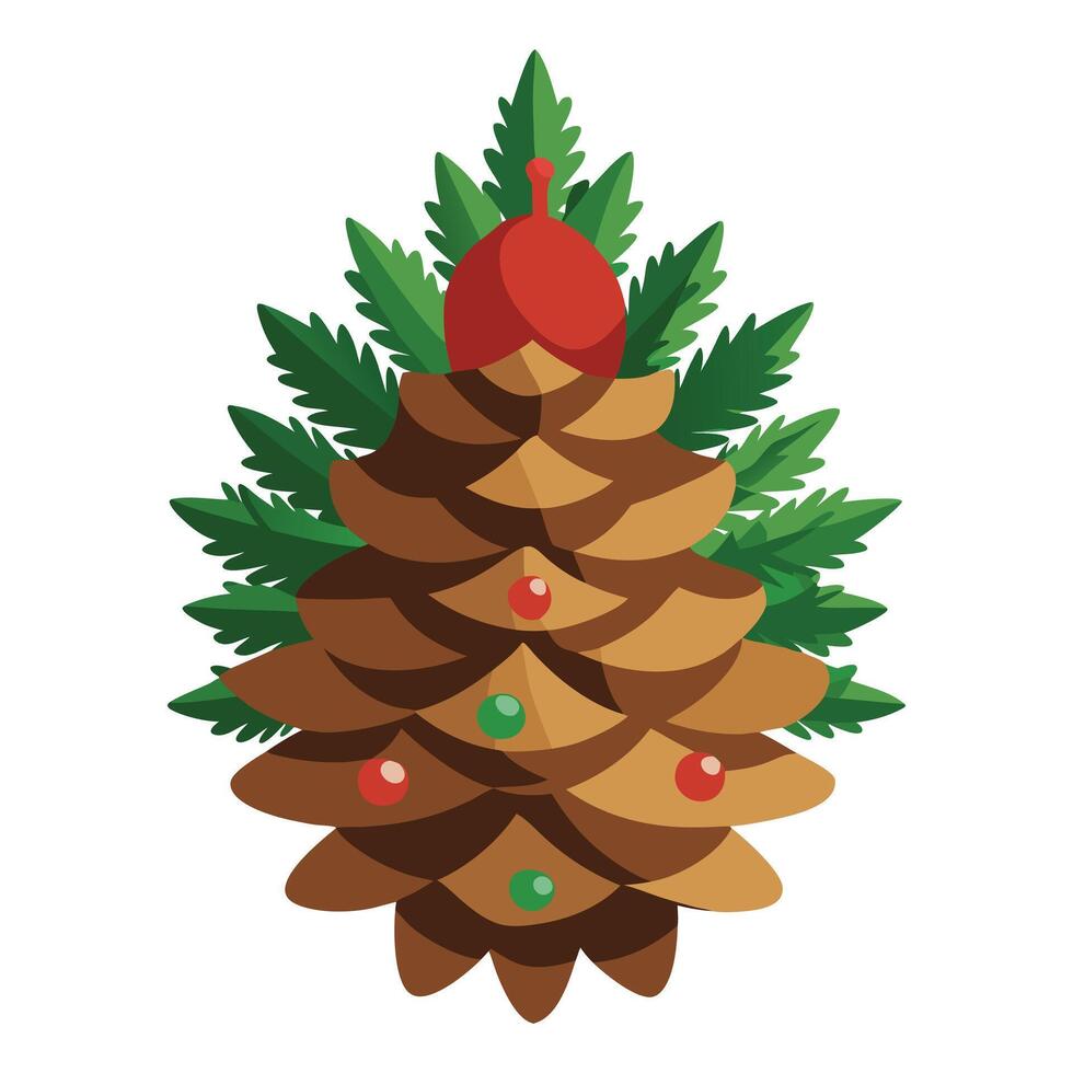 Christmas pine cone vector