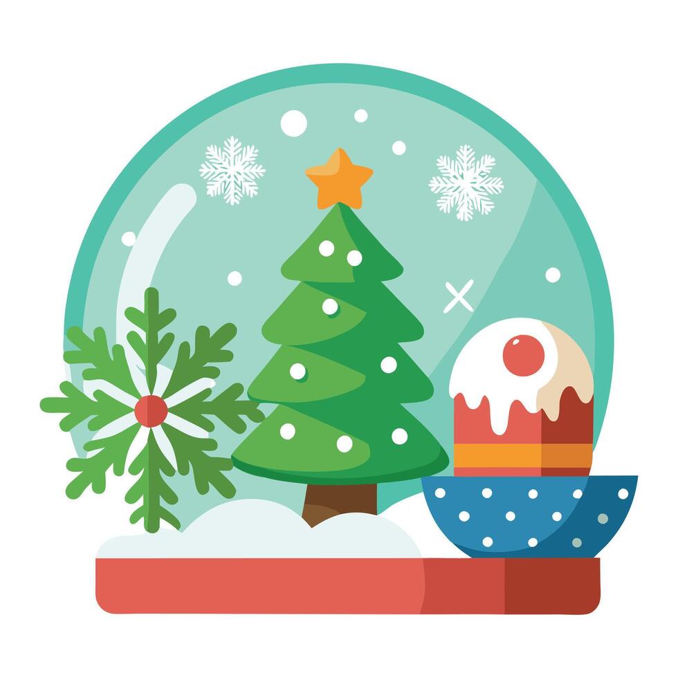 Artificial Snow and Frosted Decor for Winter Ambiance vector