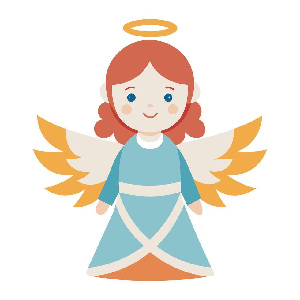 Elegant Angel Christmas Figurine for Holiday Display vector