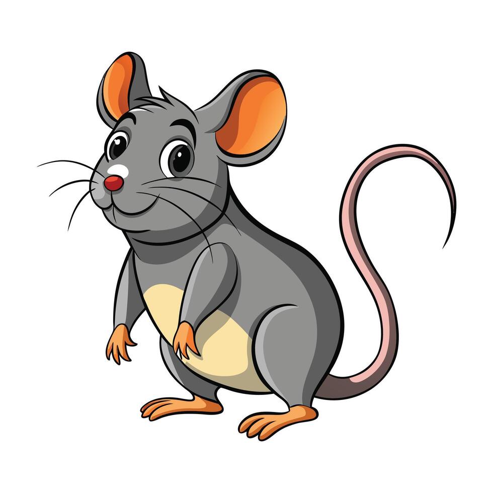 Cartoon Mouse Illustration on White Background vector