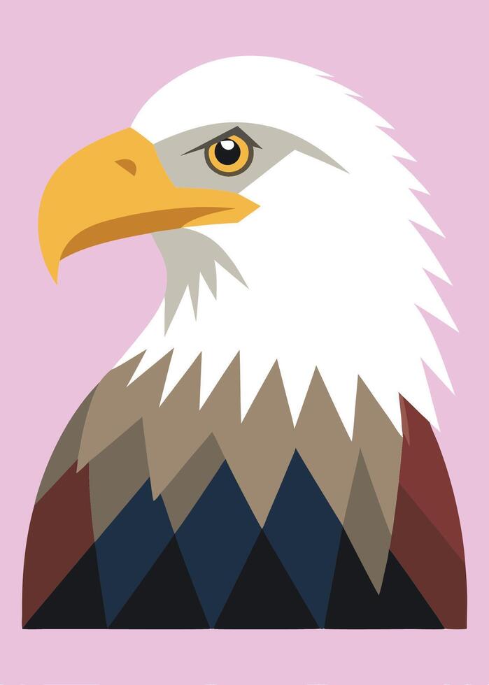 Eagle Head Illustration on White Background vector
