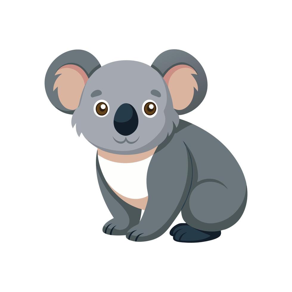 Cute Koala on White Background vector