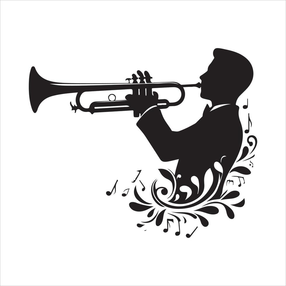 Trumpet silhouette art illustration vector