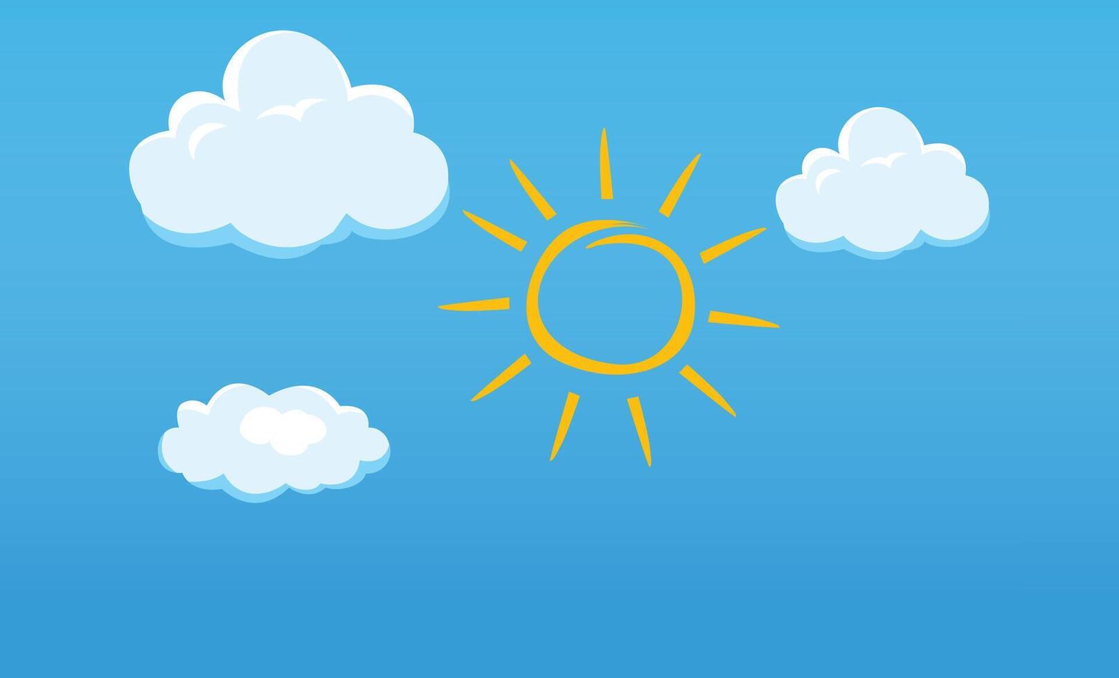 white clouds icon set isolated on blue background, Beautiful blue sky vector