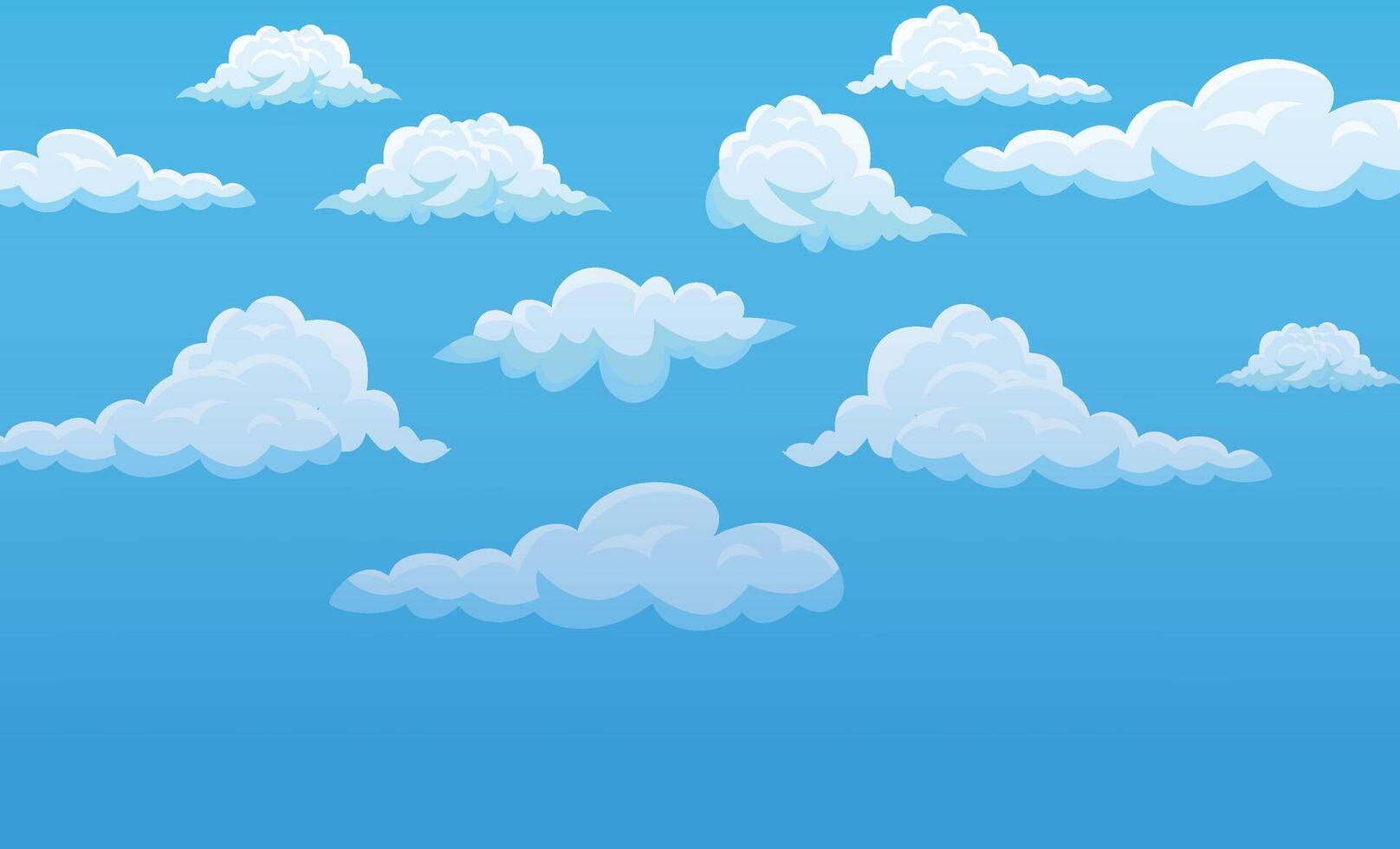 white clouds icon set isolated on blue background vector