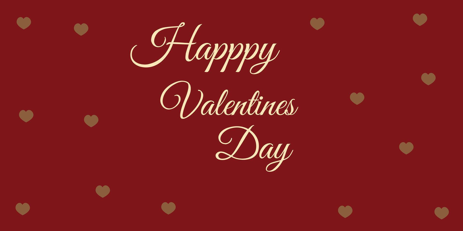 Happy Valentine Day Card Red Background Love Art vector