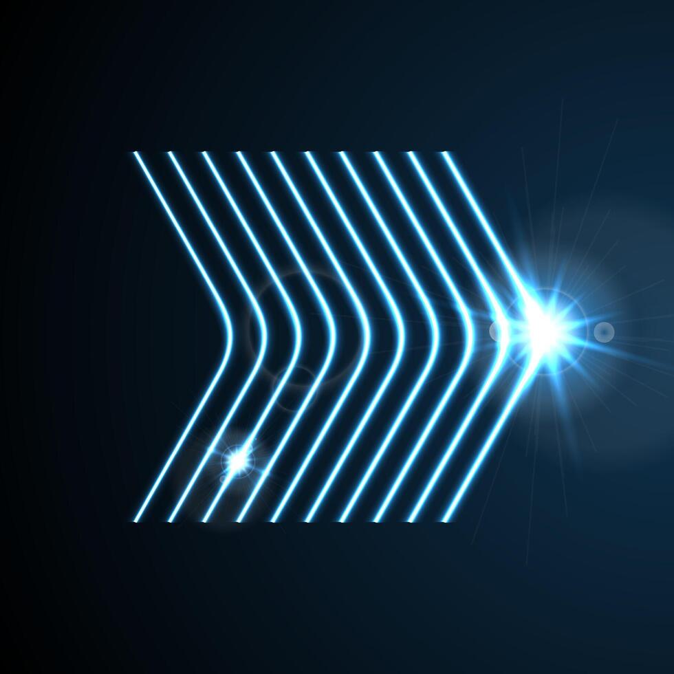 Glowing blue neon arrows shiny design vector