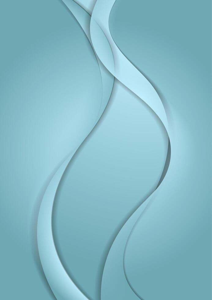 Abstract blue cyan wavy background vector