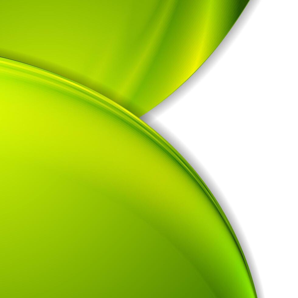 Bright green smooth wavy corporate background vector