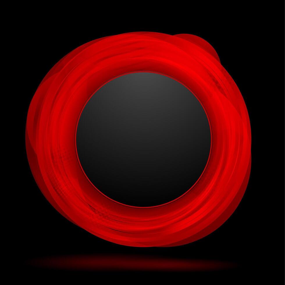Abstract red black circle background vector