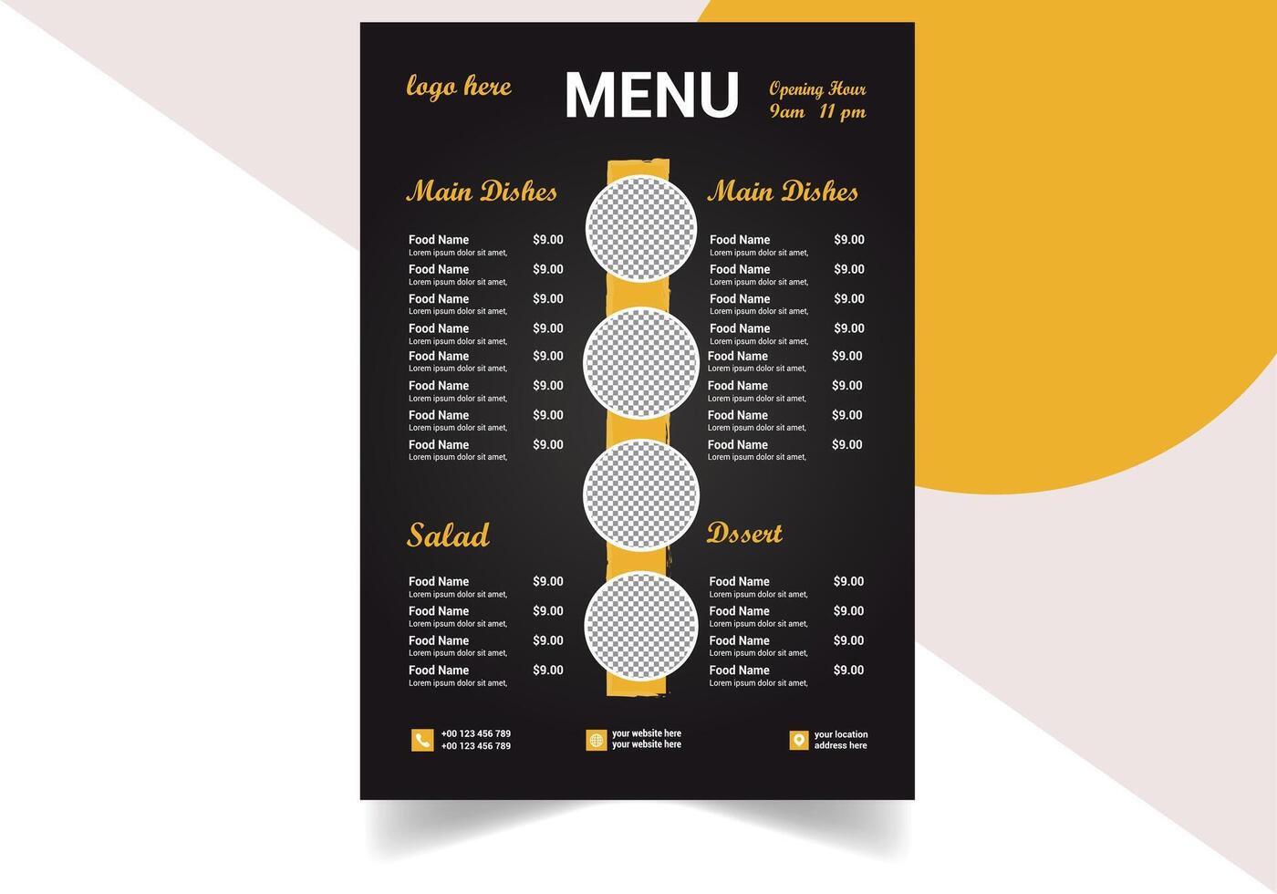 RESTAURANT FOOD MENU DESING vector