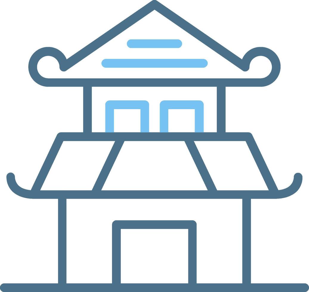 Building Line Two Colour Icon Design vector