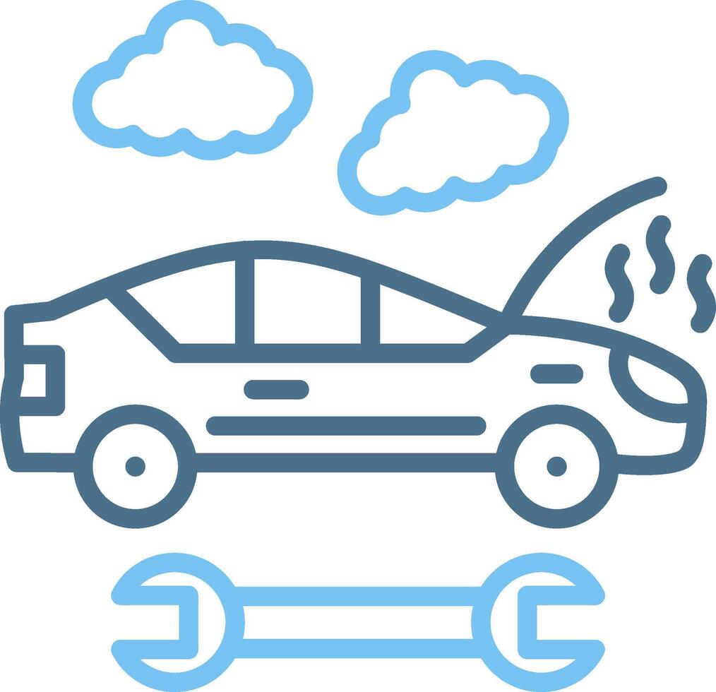 Broken Car Line Two Colour Icon Design vector