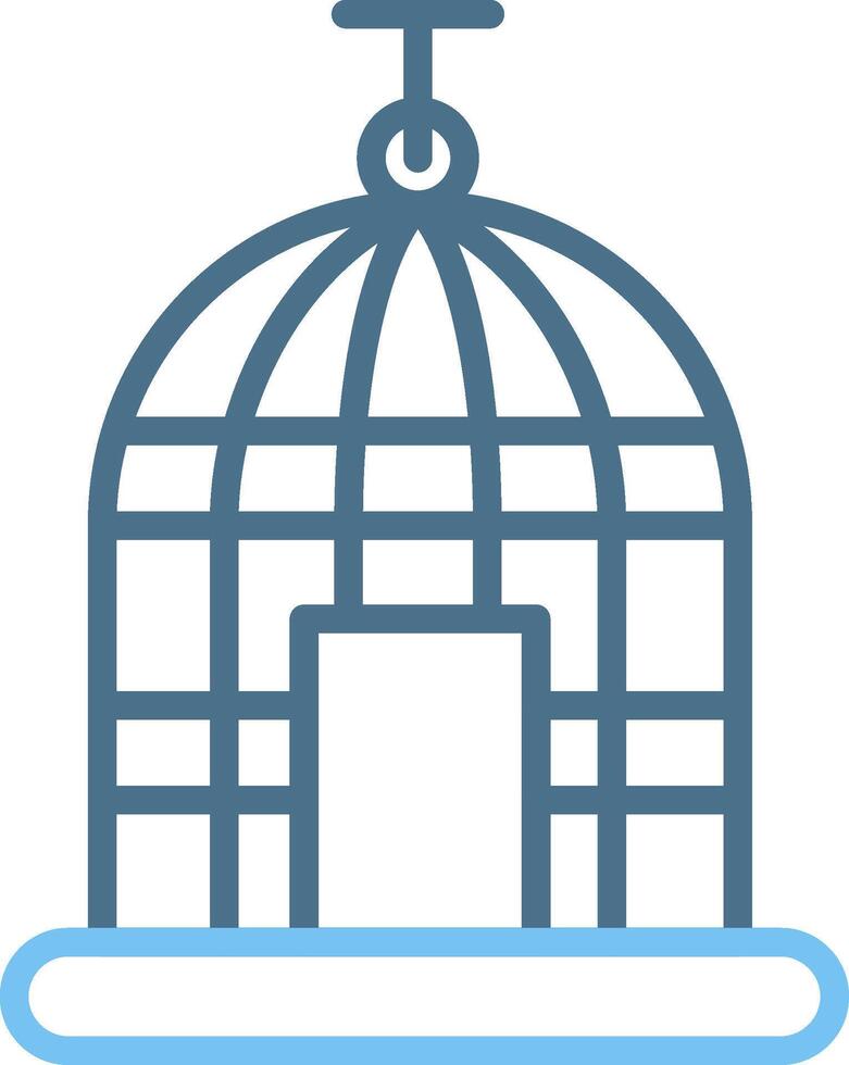 Cage Line Two Colour Icon Design vector