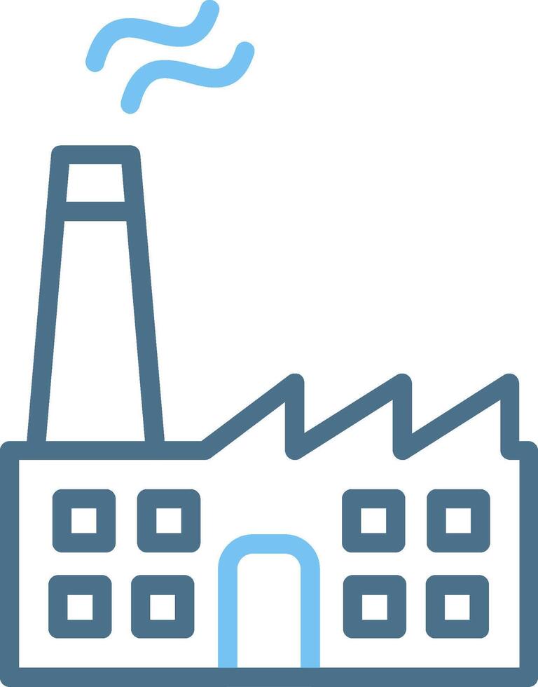 Factory Line Two Colour Icon Design vector