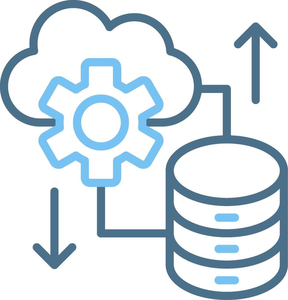 Cloud Database Line Two Colour Icon Design vector