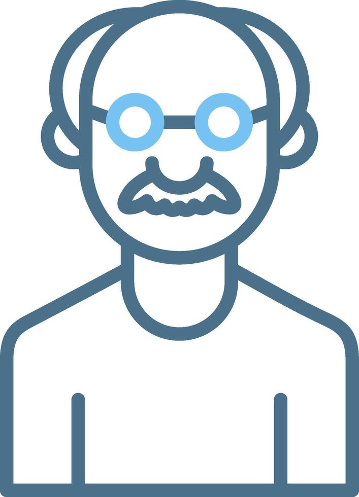 Senior Line Two Colour Icon Design vector