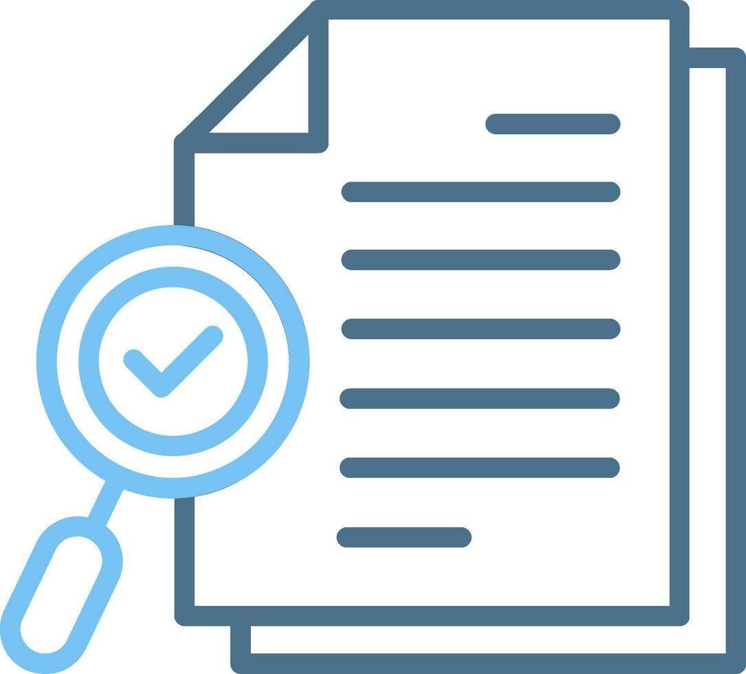 Audit Line Two Colour Icon Design vector