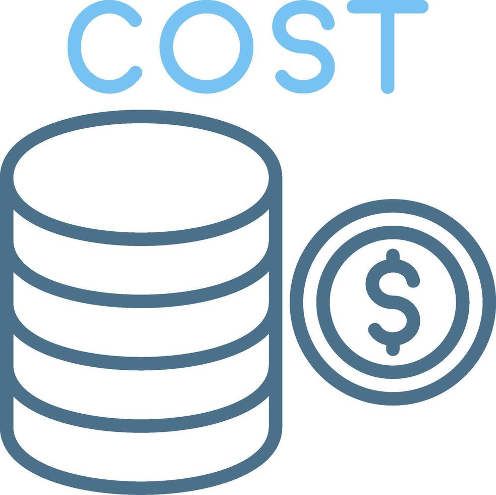 Cost Line Two Colour Icon Design vector