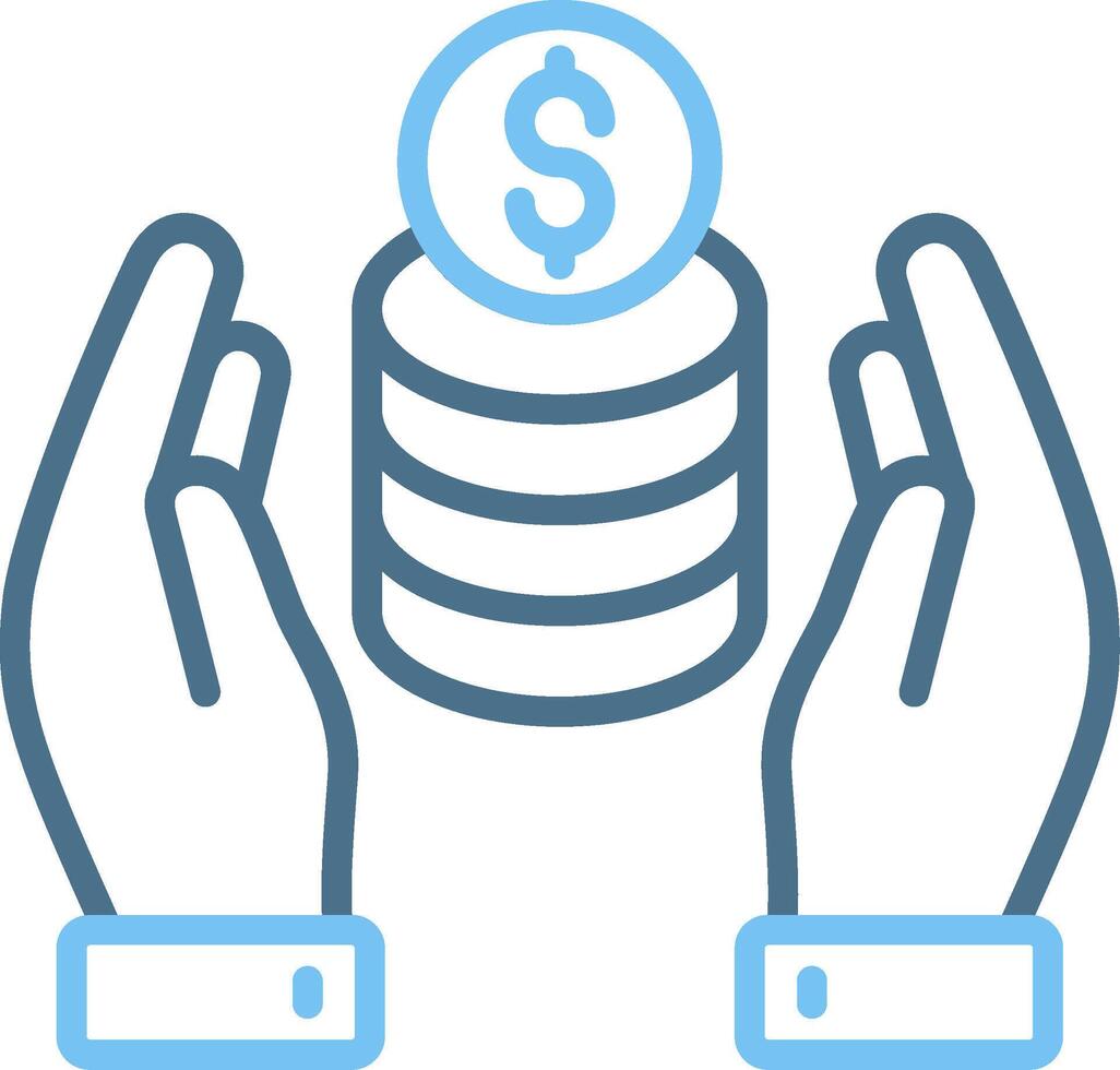 Donation Line Two Colour Icon Design vector