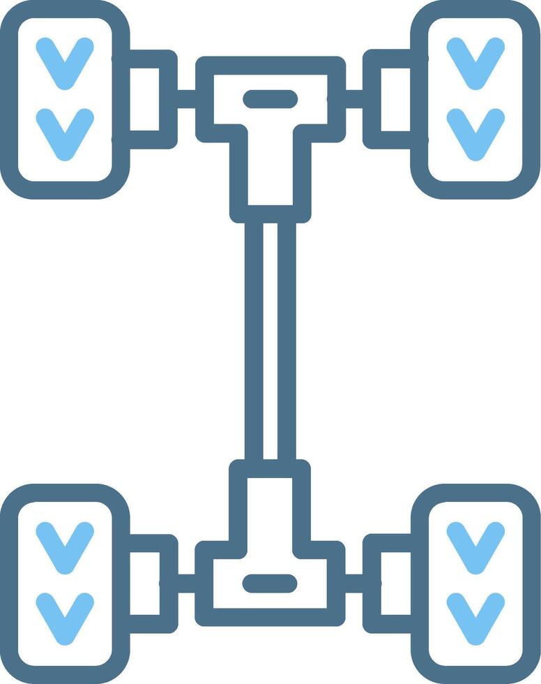 Drivetrain Line Two Colour Icon Design vector