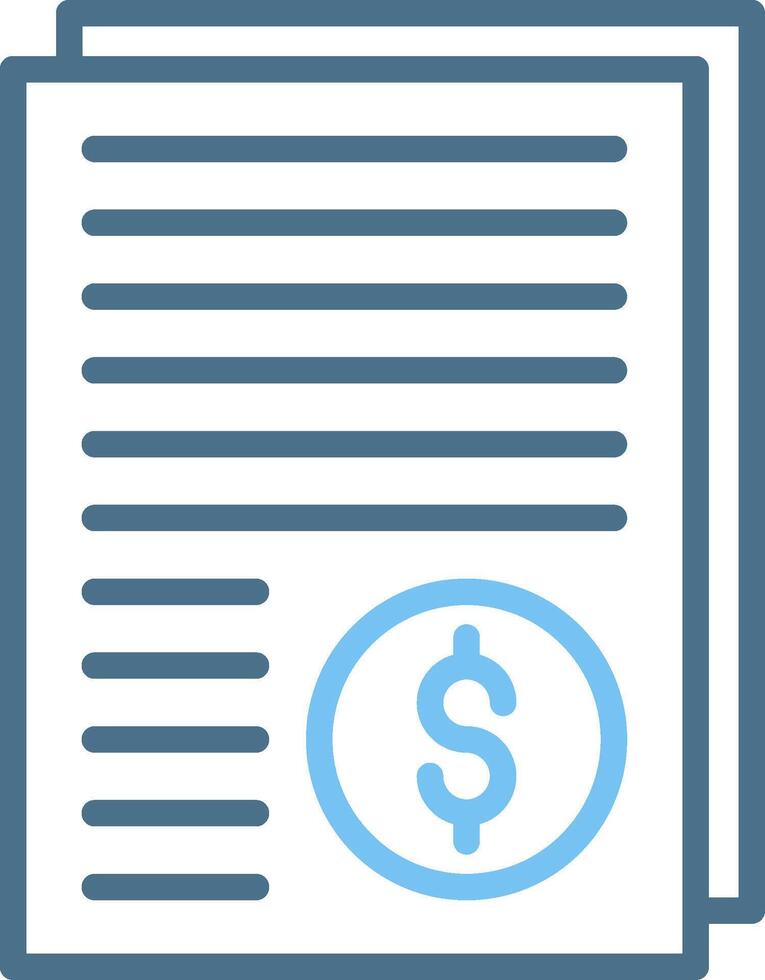 Invoice Line Two Colour Icon Design vector