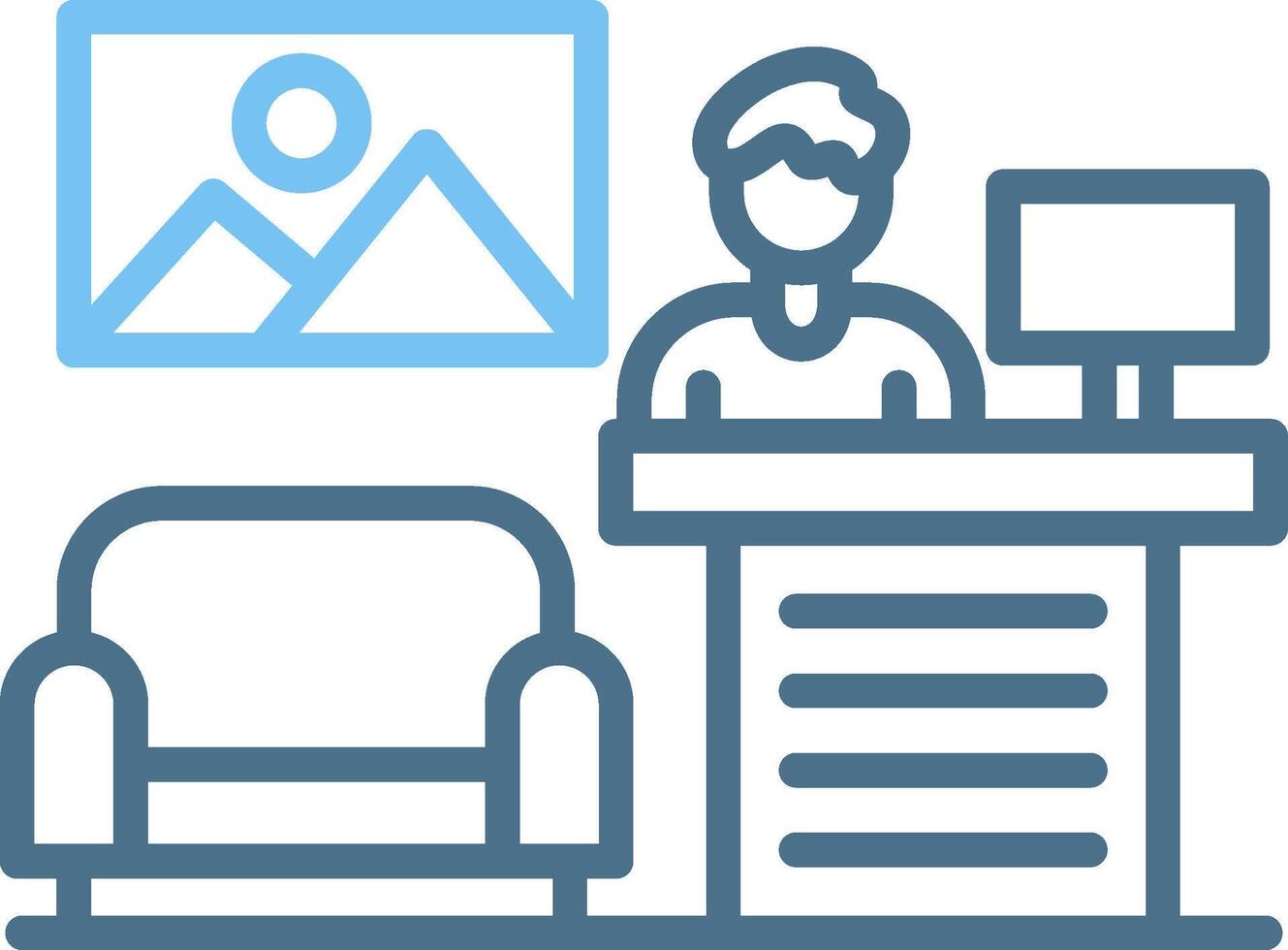 Lobby Line Two Colour Icon Design vector