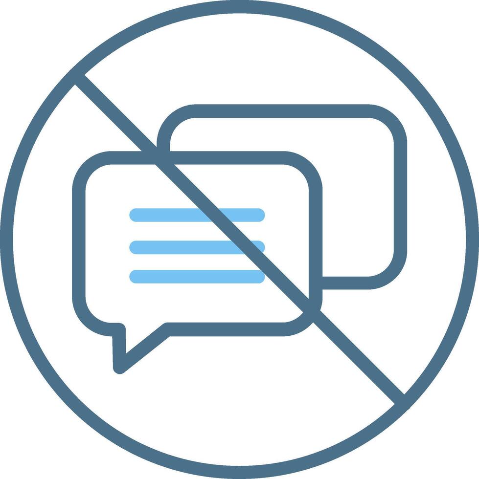 No Chat Line Two Colour Icon Design vector