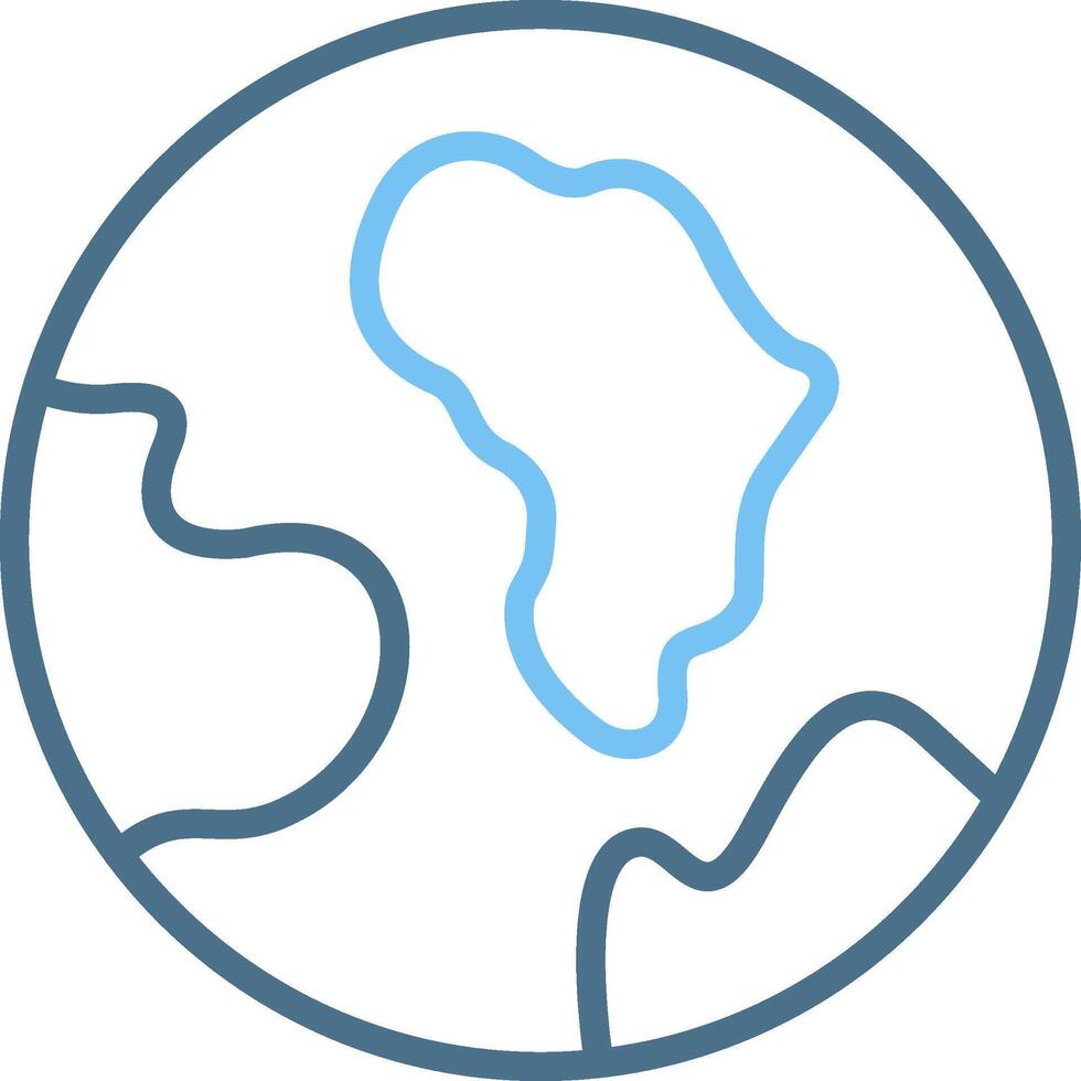 Planet Earth Line Two Colour Icon Design vector
