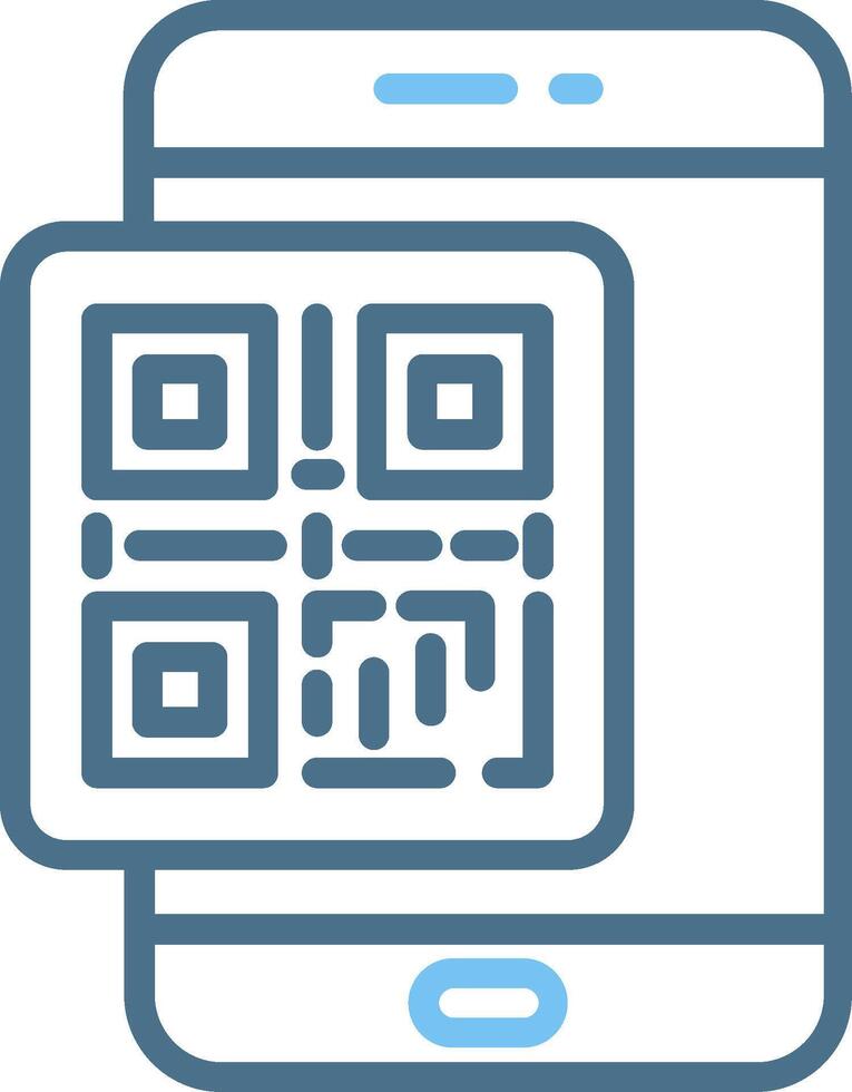 Qr Code Line Two Colour Icon Design vector
