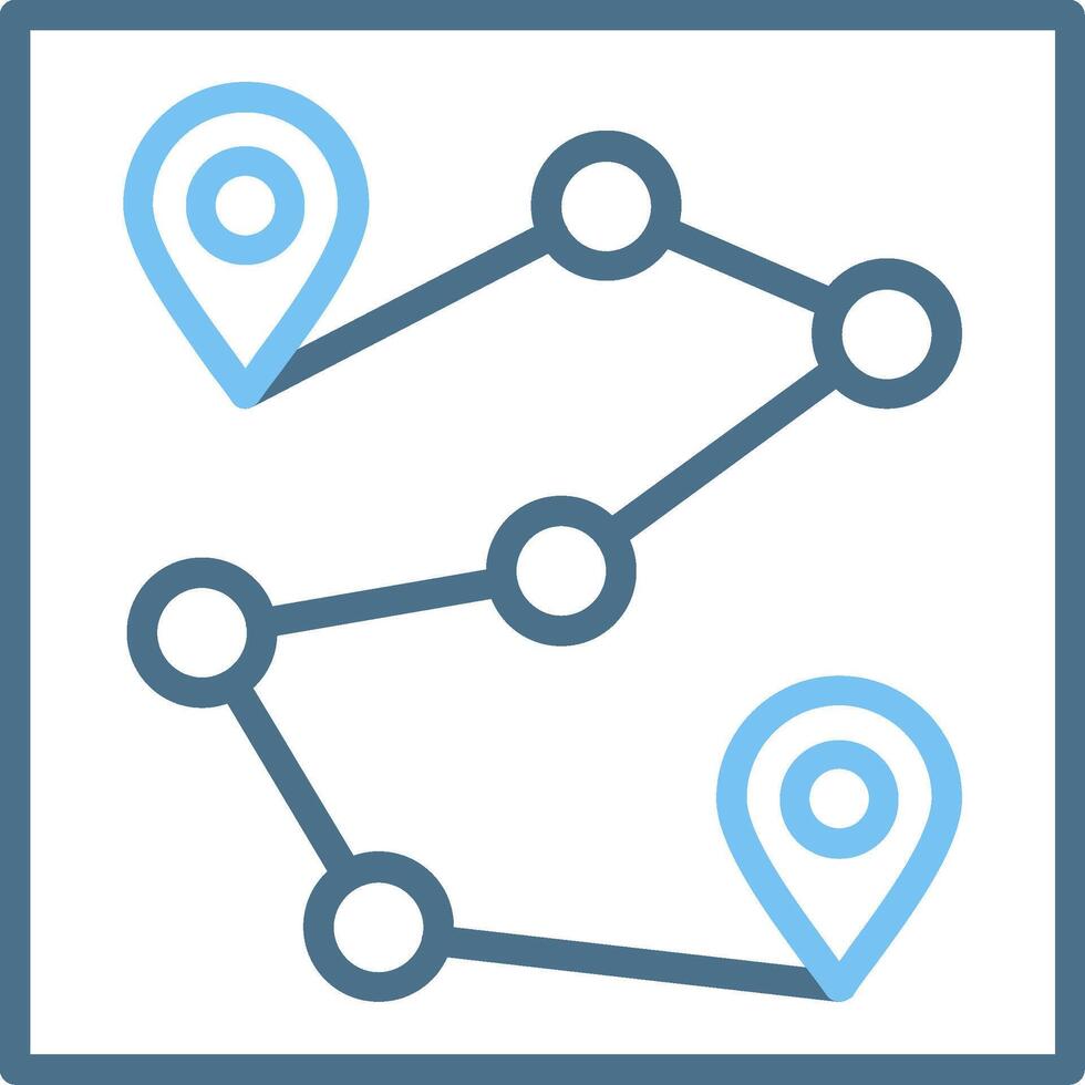 Route Line Two Colour Icon Design vector