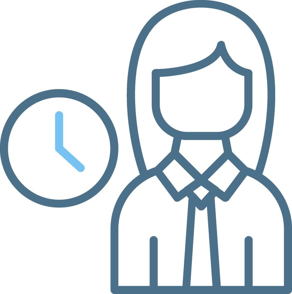 School Teacher Line Two Colour Icon Design vector