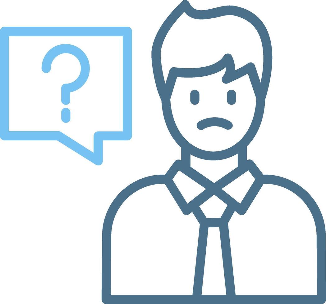 Question Line Two Colour Icon Design vector