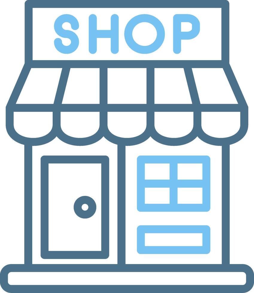 Shop Line Two Colour Icon Design vector