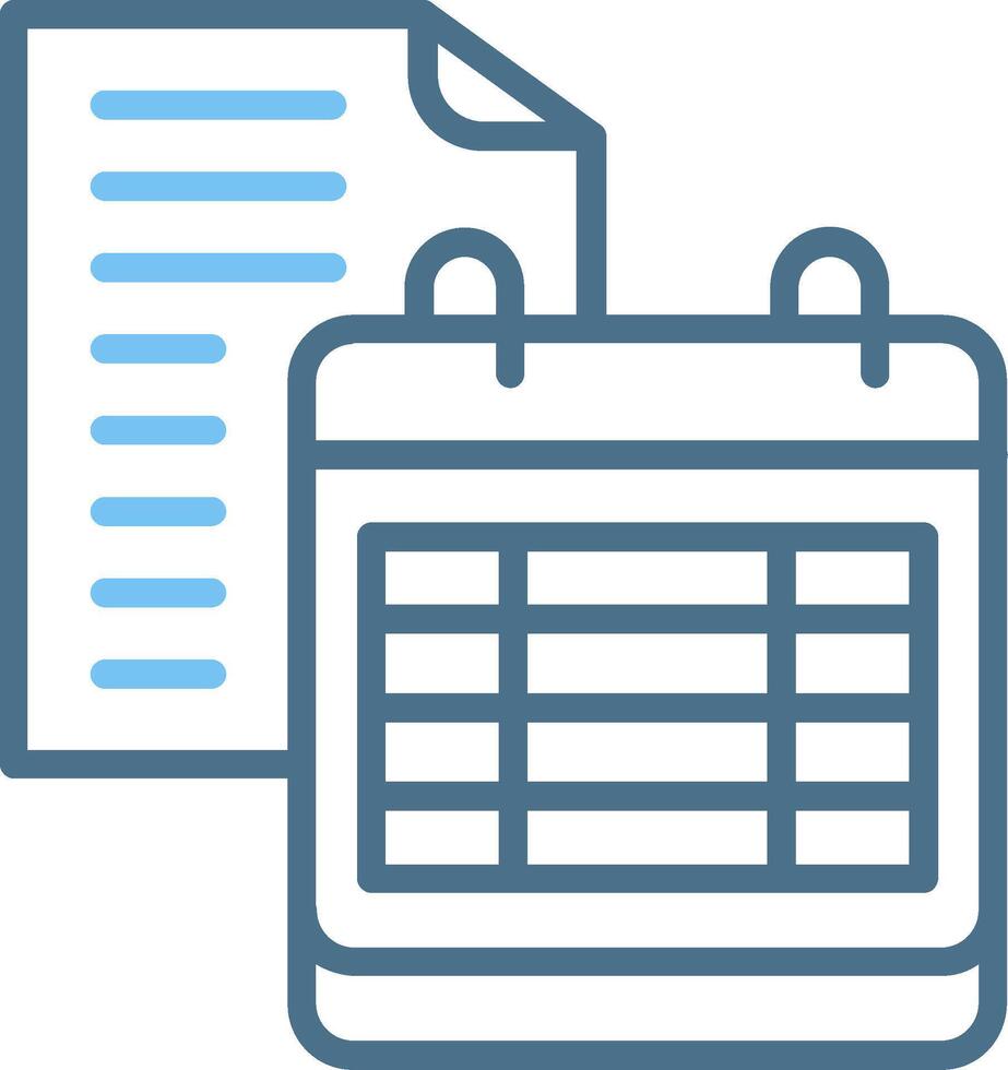 Schedule Line Two Colour Icon Design vector