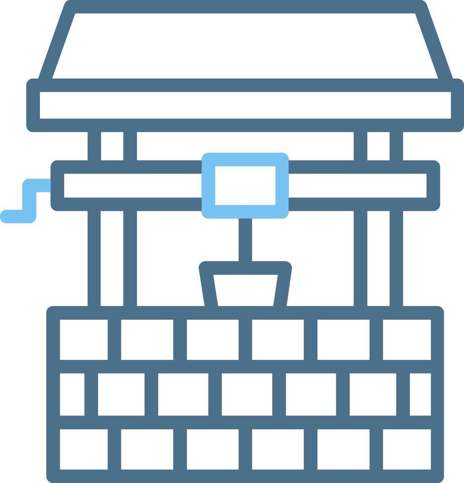 Water Well Line Two Colour Icon Design vector
