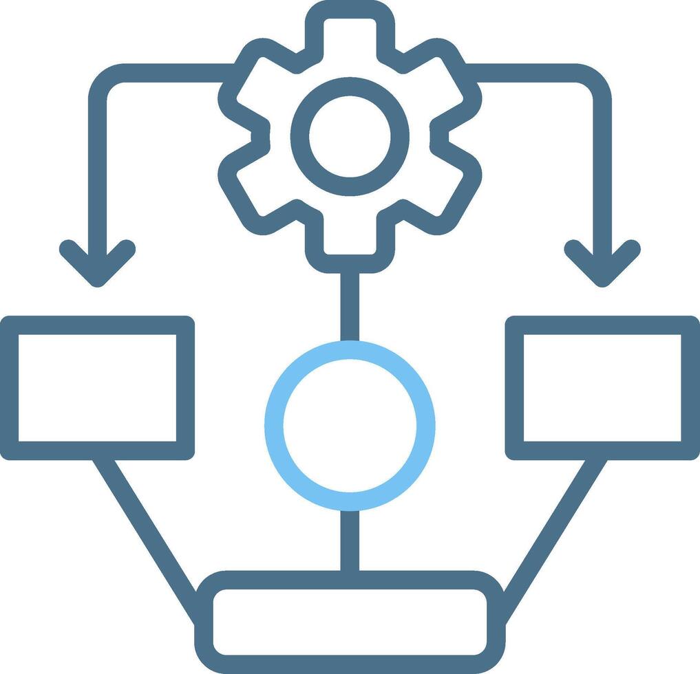 Workflow Line Two Colour Icon Design vector