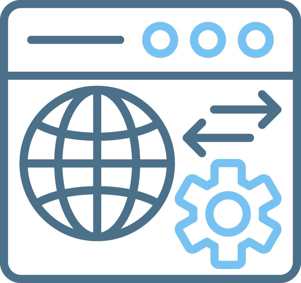 Browser Line Two Colour Icon Design vector