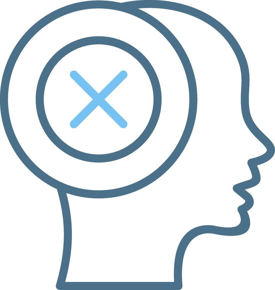 Failure Line Two Colour Icon Design vector