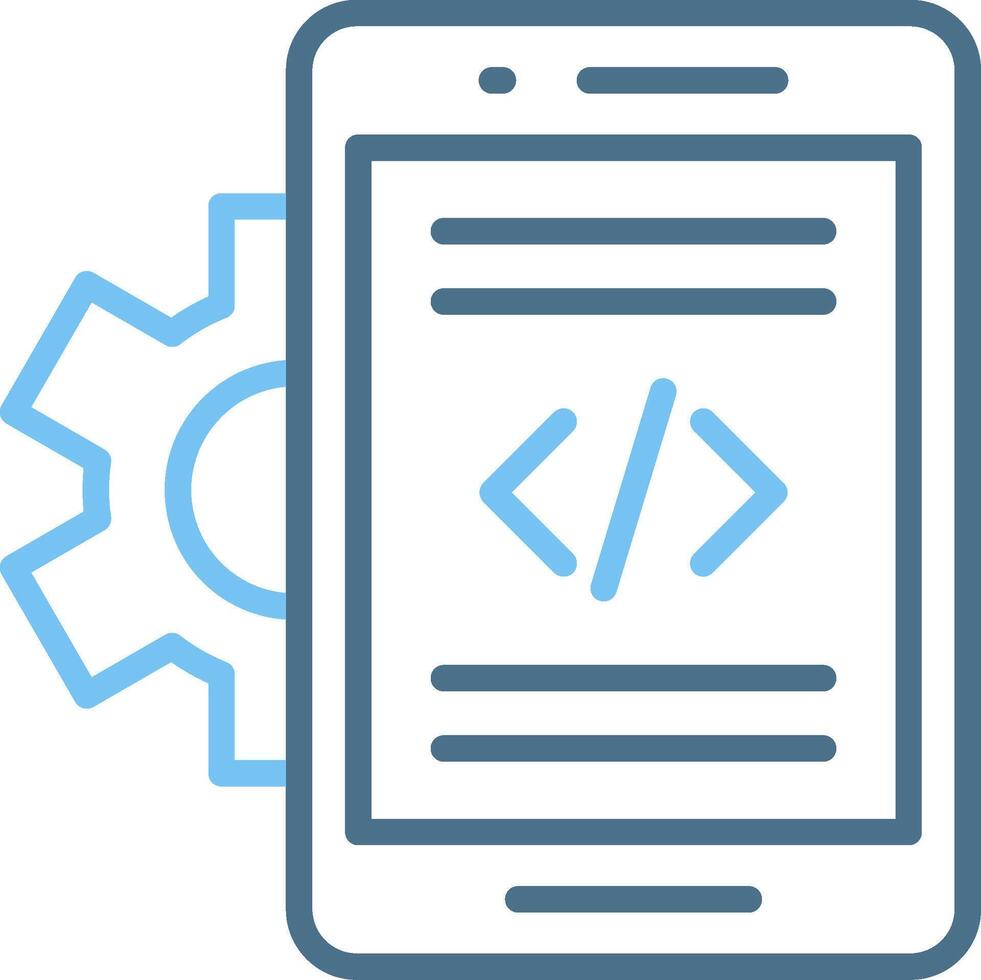 Mobile App Developer Line Two Colour Icon Design vector