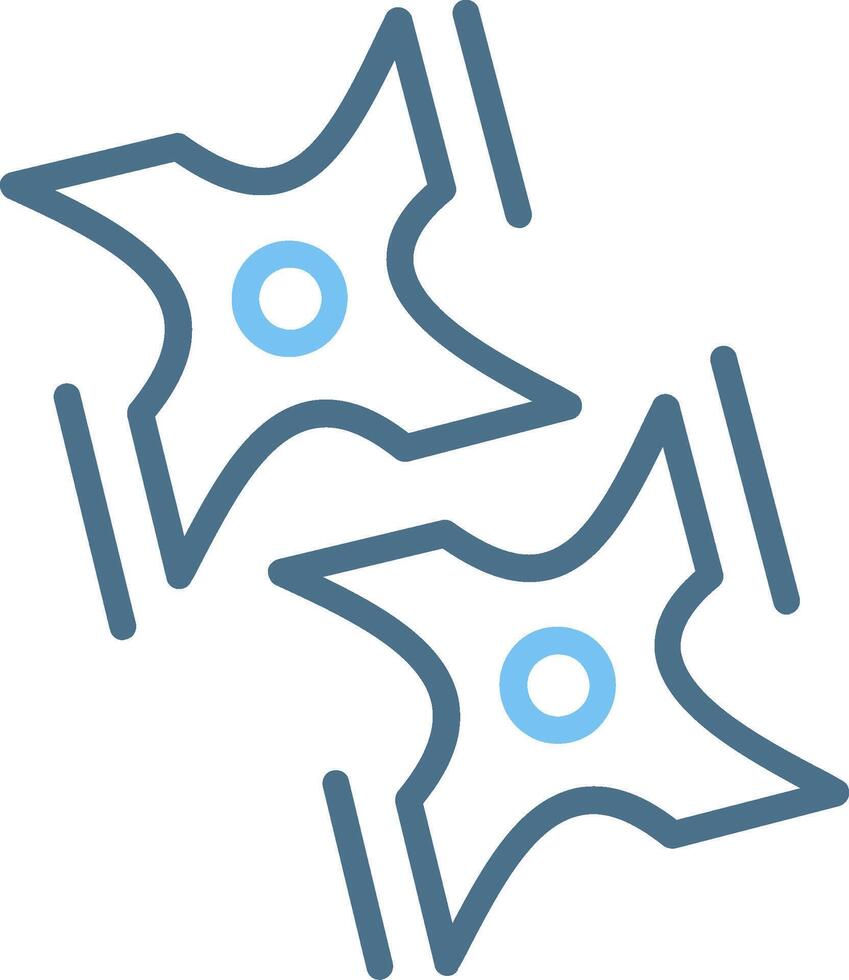 Ninja Shuriken Line Two Colour Icon Design vector