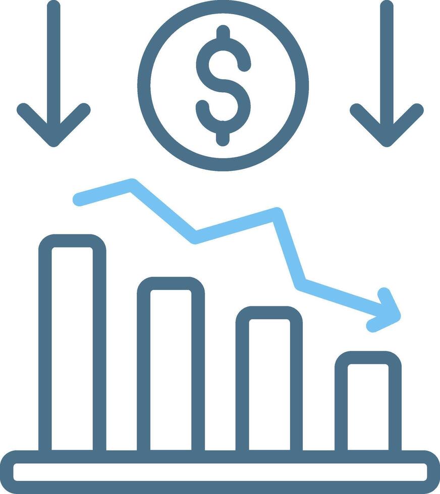 Reduce Line Two Colour Icon Design vector