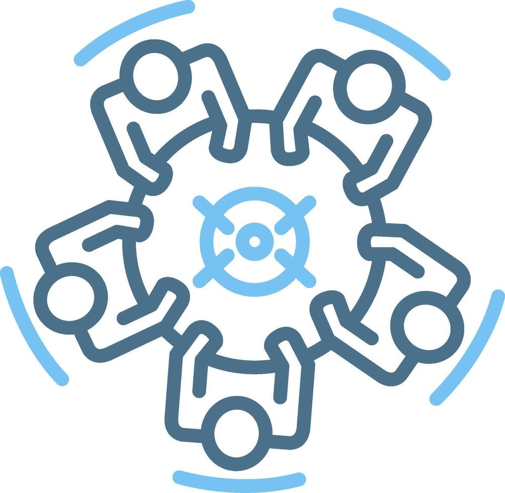 Round Table Line Two Colour Icon Design vector