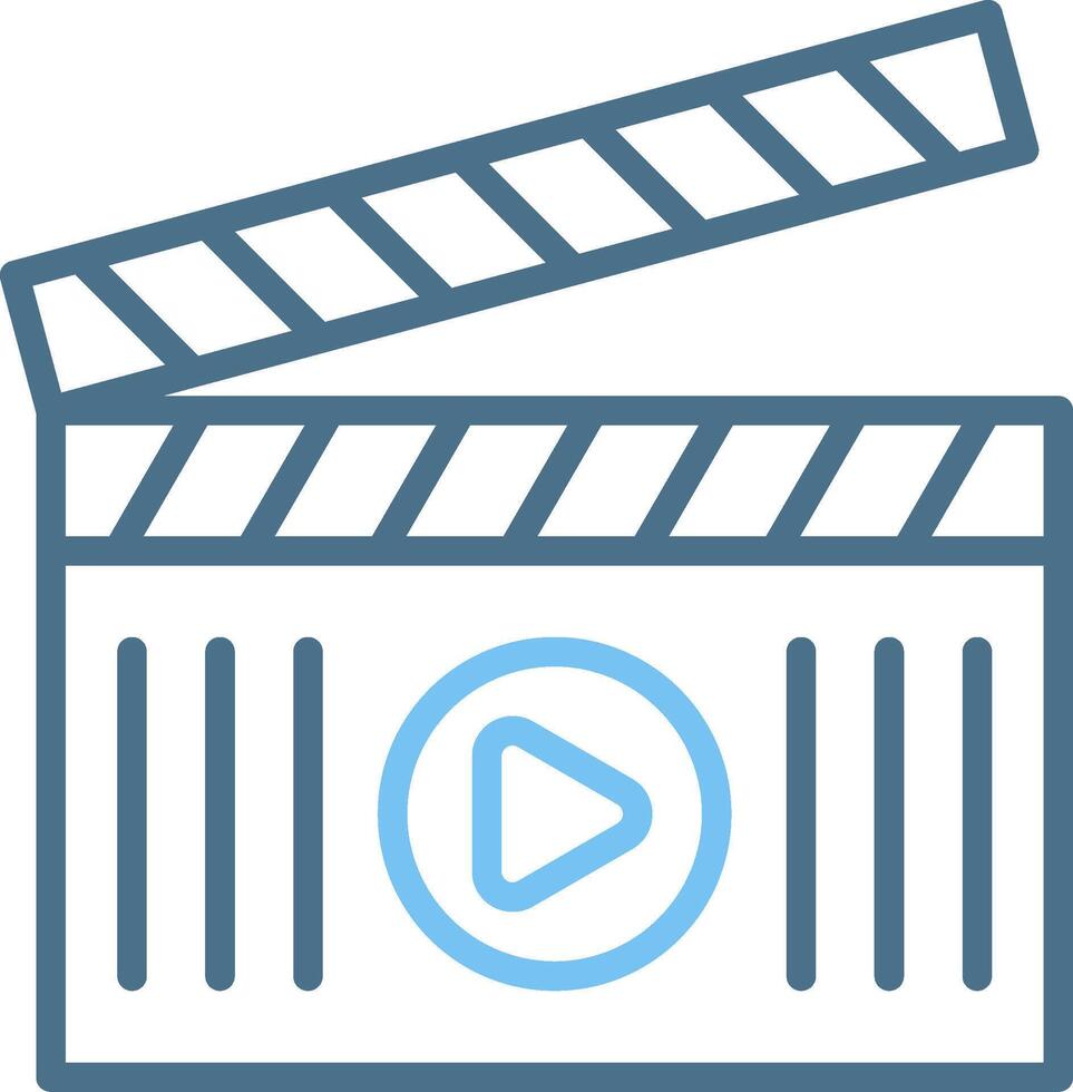 Clapperboard Line Two Colour Icon Design vector