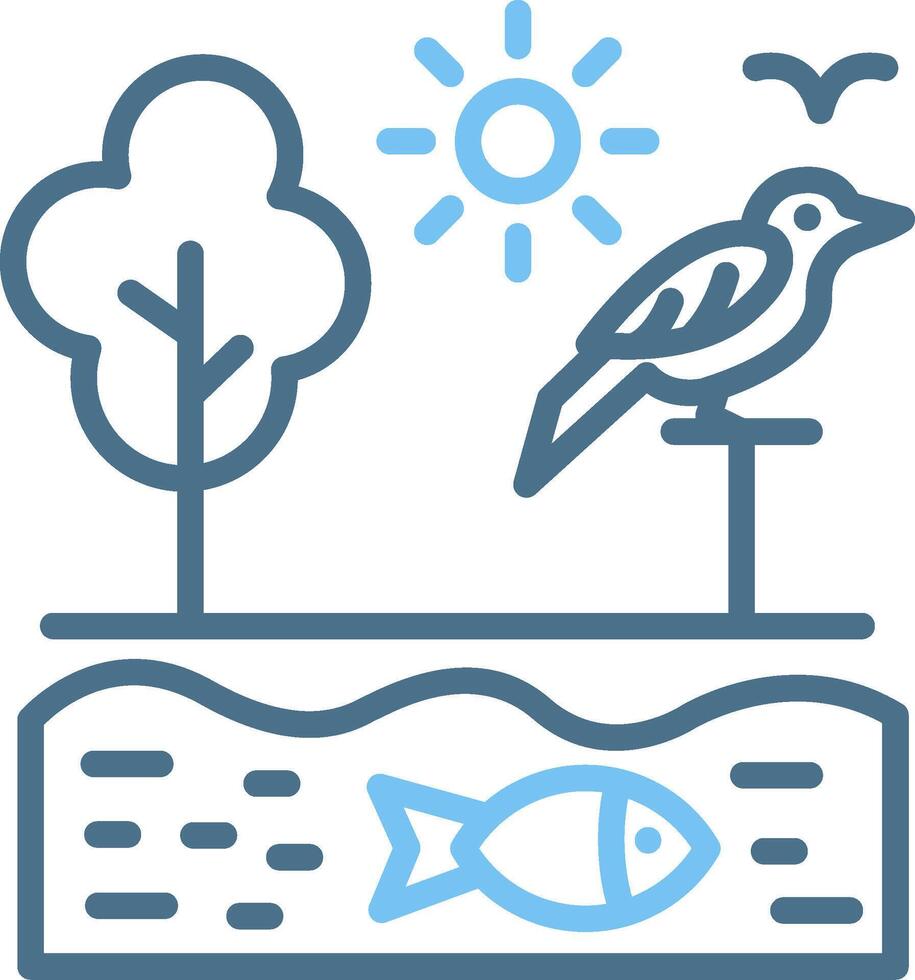 Ecosystem Line Two Colour Icon Design vector